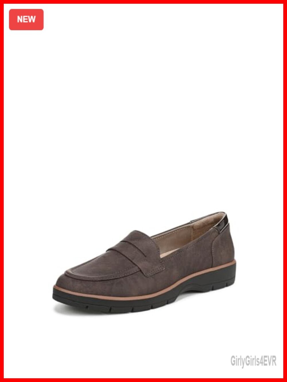 Womens Slip On Loafers with Penny Strap Detail Platform Wedge